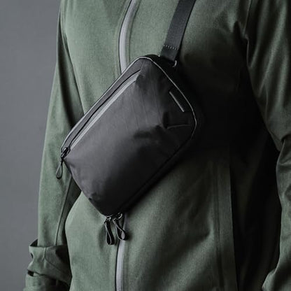 ALPAKA Elements Tech Case 미니 테크 파우치 1.5L 케이블 백 블랙 X-Pac VX42 | 내후성 원단, YKK 아쿠아가드 지퍼, 탈착식 어깨끈, 전자 제품 및 액세서리, 일상 업무 여행에 이상적 - color: 블랙-1.5L-X-Pac VX42