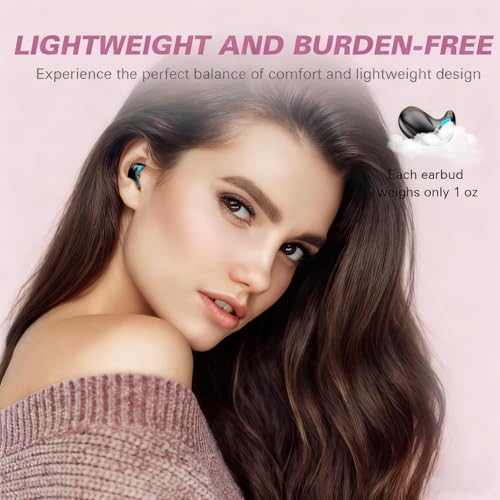 Invisible Sleep Wireless Earphone IPX5 Waterproof Pink Wireless Thin Invisible Sleep Earbuds for Side Sleepers Sleep Ear Buds Smallest Tiny Small Mini Discreet Earbud for Sleeping Invisible Headphones - color: Pink