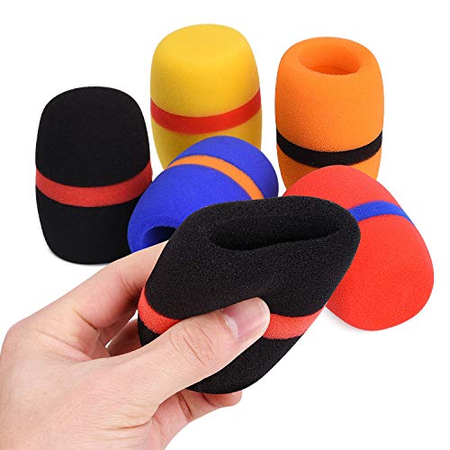 Facmogu 10 Pack Multi-Color Foam Mic Covers, Handheld Microphone Windscreen