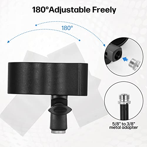 Large Microphone Clip for Mics with Outer Diameter 1.26" to 2.3" | Adjustable Mic Holder, Premium ABS, Inside sponge to protect microphones, With 5/8" Male to 3/8" Female Screw Adapter - color: black, size: 4 Pack