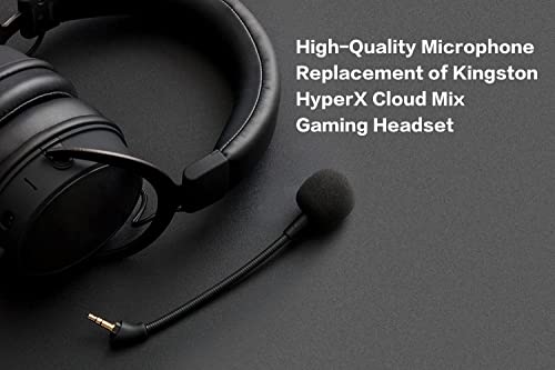 Replacement Game Mic for Kingston HyperX Cloud Mix Gaming Headset on PS4 PS5 Xbox One PC, 3.5mm Detachable Boom Microphone