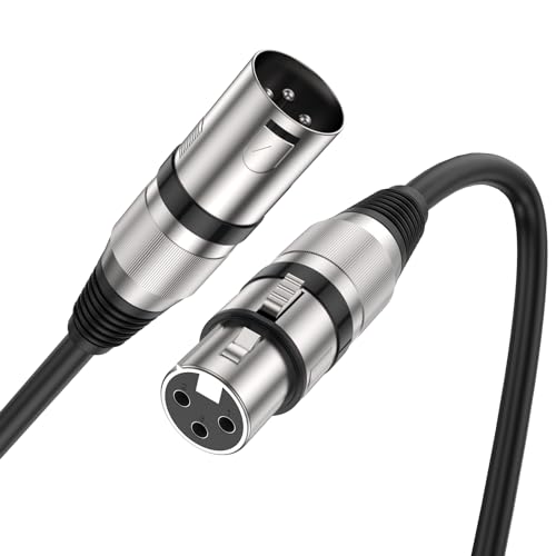 MOSWAG XLR Cable 6.6FT/2M 3 Pin Balanced XLR Male to Female Microphone Cable Noise Cancelling Mic Speaker Cable for Power Amplifier Audio Sound Consoles DJ Equipment - size: 6.6FT/2M