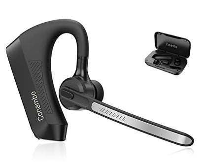 Conambo K21 Bluetooth Headset V5.1, Bluetooth Earpiece with CVC 8.0 Dual Mic Noise Cancelling Wireless Headphone - Mute & Volume Buttons 16Hrs Talking for iOS Android Cell Phone, Trucker, Office Work