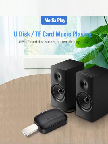 Bluetooth 5.0 Receiver for Home Stereo Adapter for HiFi Music Streaming, Wired Speakers, NFC Connection，with AUX 3.5mm/RCA, Long Range,Low Latency and HD Audio