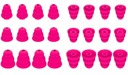 Earbuds Tips 12 Pairs Replacement Triple Flange Conical EarTips Earbuds Eartips for Most in-Ear Earphones (Sony/Beats/AKG/KZ etc.),S/M/L 12 Pairs, Pink (431P) - color: Pink