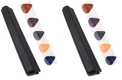 Jiayouy 7.3" Inches Microphone stand Guitar Pick Holder Rubber Guitar Picks Clamp Clip With 5 Picks (Pack of 2) - size: Small (Pack of 2)