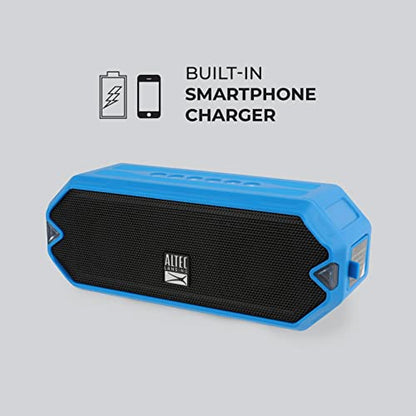 Altec Lansing - HydraJolt Wireless Bluetooth Speaker, Waterproof Portable Speakers with Built in Phone Charger and Lights, Everything Proof Outdoor, Shockproof, Snowproof, 16 Hours Playtime - color: Royal Blue, style: HydraJolt