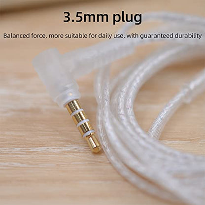 KZ ZSN in-Ear Headphones Cable, Silver Plated Earphone/Earbuds Detachable Replacement Cord with 0.75mm Pins (Without Microphone)