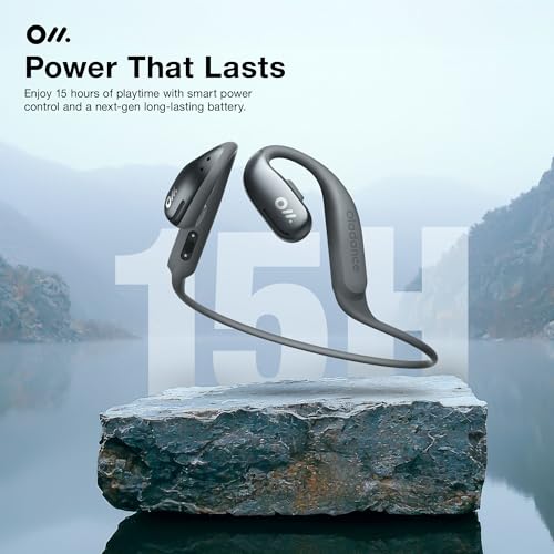 Oladance OWS Sports True Wireless Open-Ear Headphones, IPX8, 15H Playtime | Multi-Point Connectivity, Bluetooth 5.3, Durable Neckband, Virtual Bass 2.0, Liquid Silicone, Amplifier Chip - color: Grey
