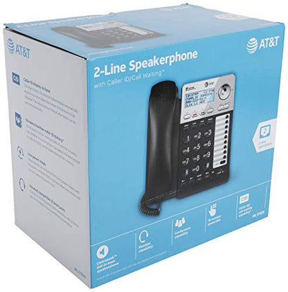 AT&T ML17929 2-Line Corded Telephone, Black (Pack of 2) - size: One Size (Pack of 2)