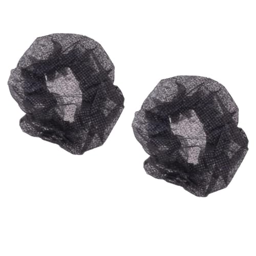 5 Sets Disposable Non-Woven Microphone Cover Sanitary Filter-Black