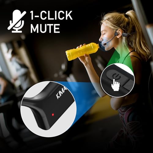 KIMAFUN 2.4G IP67 Waterproof Wireless Fitness Headset Microphone | Lightweight, for Swimming Pool, Fitness Sports, Yoga, Gym, Class, Speaker, Laptop, Tablet for 2 People, GWP92 - size: GWP92(2TX+1RX)