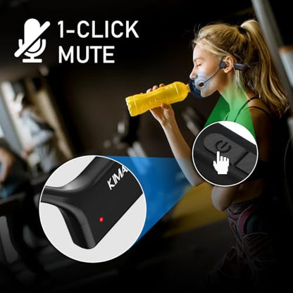 KIMAFUN 2.4G IP67 Waterproof Wireless Fitness Headset Microphone | Lightweight, for Swimming Pool, Fitness Sports, Yoga, Gym, Class, Speaker, Laptop, Tablet for 2 People, GWP92 - size: GWP92(2TX+1RX)