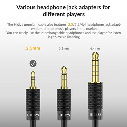 HIDIZS BL2.5 Detachable Balanced Earphone Cable, 2.5mm Plug Replacement Headphone Audio Cord Headphone Upgraded Cable-2 Pin 0.78mm IEM Cord for MS4 MS2 MS1 KZ ES4 ZSR ZST ZSR ED16 ZS10 TFZ TRN (2.5mm) - size: 2.5MM