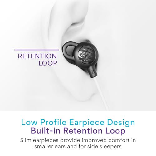 MEE audio SleepTones Wired Sleep Earbuds 3.5mm Plug for Side Sleepers with Lightweight Low-Profile Silicone Earpieces, Noise Reduction Sleeping Headphones with Built-in Mic, & Volume Controls - size: 1-Pack