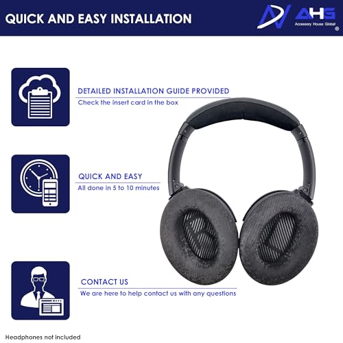 AHG QC35 Replacement Ear Pads Cushions Compatible with Bose QuietComfort 35 / qc35 ii Headphones (Mosaic). Premium Protein Leather | Thick High-Density Foam | Great Comfort - color: Mosaic