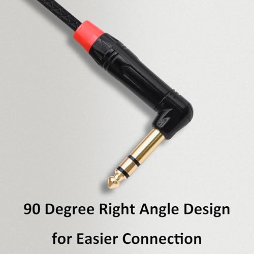 1/4 6.35mm TRS to 2 RCA Audio Splitter Cable Adapter 0.5M | Stereo Y Cable,Angle 6.35mm to Dual RCA Male,for CD/DVDs Speakers Amplifiers