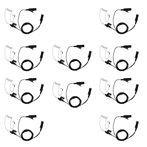 10-Pack 2-Wire Tube Earpiece Compatible with Motorola XPR3500e