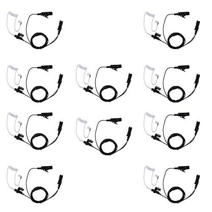 10-Pack 2-Wire Tube Earpiece Compatible with Motorola XPR3500e