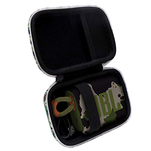 for JBL Go 5/4/3 Ultra Portable Speaker Hard Travel Case, Squad Camouflage | Protective Storage Bag with Mesh Pocket & Hand Strap, Shockproof EVA Carrying Box, Soft Lining - color: Squad Camouflage Case