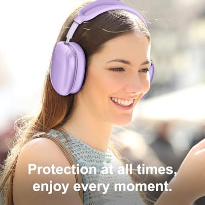 Silicone Case Cover for AirPods Max 2/1 Headphones (2026/2024/2020)(Purple) - color: Clear Purple-T