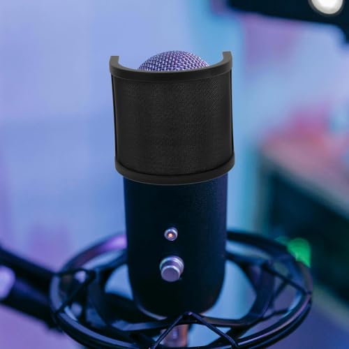 U Shape Mic Windscreen Shield for Microphone, Double Layer