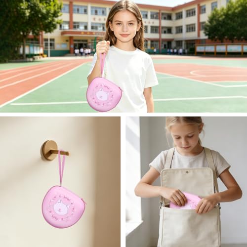 Kids Headphones Case for Tonies/iClever Etc Headphone,Cat Pink,Case Only | for iClever BTH12 HS19 BTH20 BTH22 BTH26/Candy Bila/Acer/JBL Junior 320/MIDOLA/JoySpark/ADOOPE Etc Girls Boy Kid Headphone - color: Cat Pink