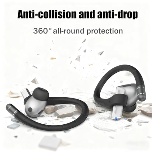 Soft Silicone Ear Hooks for Samsung Galaxy Buds 3 Pro(3/3 FE),Anti-Slip Fit | Includes Lanyard & Cleaning Cloth, Sports Anti-Slip Earbuds Accessories, Black - color: Black