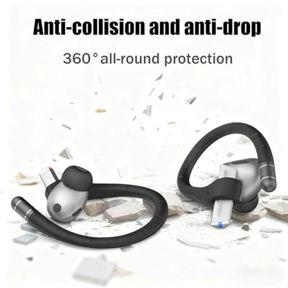 Soft Silicone Ear Hooks for Samsung Galaxy Buds 3 Pro(3/3 FE),Anti-Slip Fit | Includes Lanyard & Cleaning Cloth, Sports Anti-Slip Earbuds Accessories, Black - color: Black
