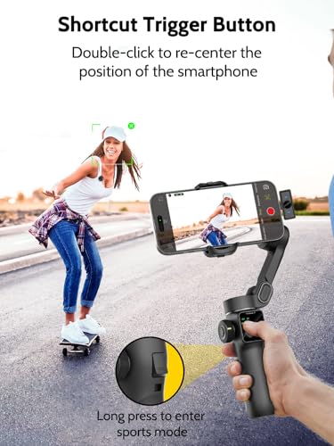 AOCHUAN 3-Axis Gimbal Stabilizer for iPhone with Lavalier Mic(V8 Mic Kit) - color: Black, size: Smart V8 Mic Kit