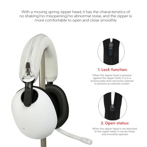 Comfortable Headband Cushion Replacement for H9/H7 Headphones Headbeam Zipper Cover Upgrades Wearing Headphone Cover - color: Gray