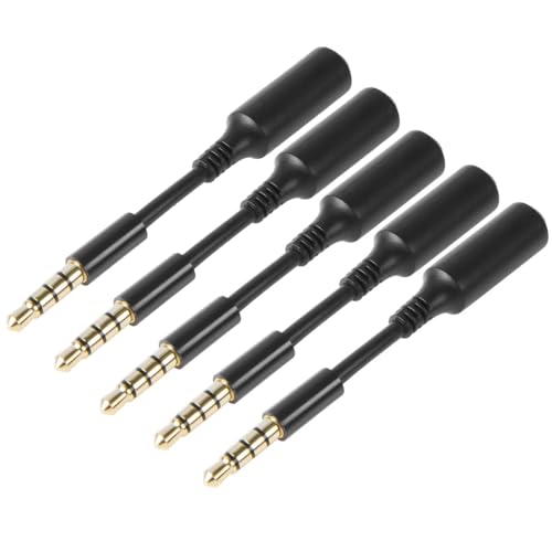 5-Pack AUX Headphone 3.5mm Extension Cable - Male to Female Extender Audio Auxiliary Jack Adapter Wire Cord Plug Connector for iPhone iPod iPad, Smartphone Tablet, Home Car Speaker System (3 INCH) - size: 5 Pack