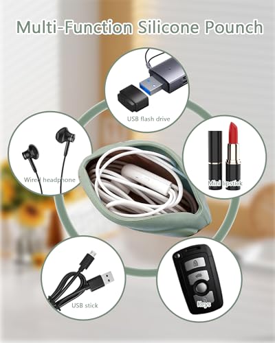 3pcs Silicone Earbud Pouch,Portable Cord Organizer Case Cable Holder | Cable storage box,earphone bag,Not prone to deformation,can be washed with water,compact and convenient,multi-functional use
