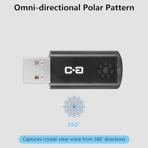 Mini USB Microphone for Laptop & Desktop, Plug-and-Play | High-Sensitivity USB Mic for Clear Voice Pickup, Compact and Portable, Ideal for Work and Study