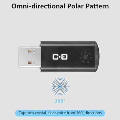 Mini USB Microphone for Laptop & Desktop, Plug-and-Play | High-Sensitivity USB Mic for Clear Voice Pickup, Compact and Portable, Ideal for Work and Study