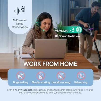 Yealink BH70 Mono Bluetooth Teams Headset with AI Mic for Work from Home PC | 3 Microphone Sound Isolation, Microsoft Teams & Zoom Certified, Compatible with Cisco Zoom Google, 35h Talk, USB-A dongle - color: Black(Mono), style: Teams(USB-A)
