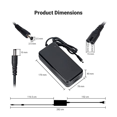 Fosi Audio 48V 5A Power Adapter Supply for Home Audio Bluetooth Stereo Receiver Amplifier Mini Hi-Fi Class D Integrated Amp