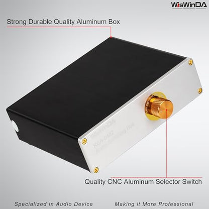 4-in 2-Out Pro RCA Audio Switch Box Audio Converter 4 Channels 4-in 2-Out HiFi Stereo Passive Audio Selector Switcher Box Aluminum Shell Quality RCA Connectors (WDRCA-4-In 2-Out) - size: RCA 4-In-2-Out