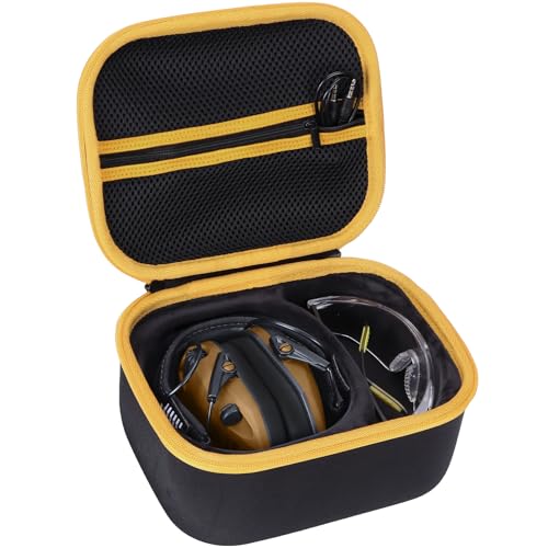 Storage Case Compatible with Walker's Razor Slim Shooting Hearing Protection Electronic Earmuffs - color: Black + Yellow
