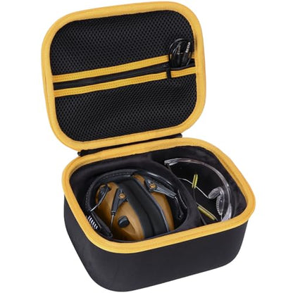 Storage Case Compatible with Walker's Razor Slim Shooting Hearing Protection Electronic Earmuffs - color: Black + Yellow