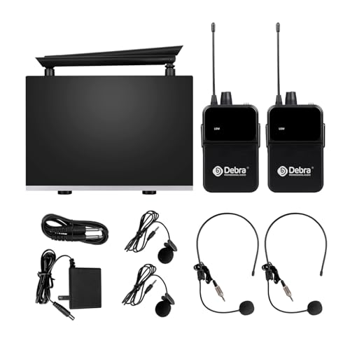 D Debra Wireless Microphone System UHF UBR-102 with Cordless Handheld Lavalier Headset Mics, 260ft Range, Suitable for Church, Lectures, Karaoke, Weddings, DJ, and Bars(2 Bodypack) - size: 2 Bodypack