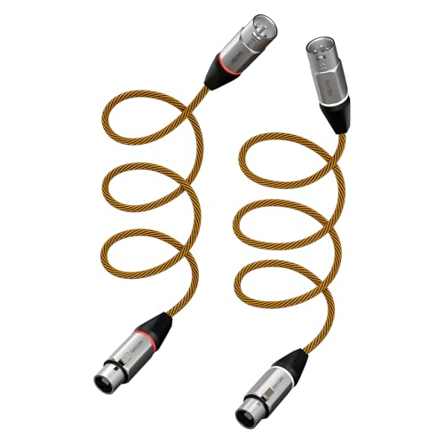 XLR Cables 6ft 2 Pack，Premium Nylon Braided Microphone Cable, Balanced Male to Female Audio Cord for Recording Mixer Amplifie Speaker - size: 6 Feet, style: 2 Pack