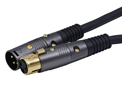 Monoprice XLR Male to XLR Female Cable - 150 Feet - Black, 16AWG, Gold Plated - Premier Series - size: 150ft, style: Premier Series