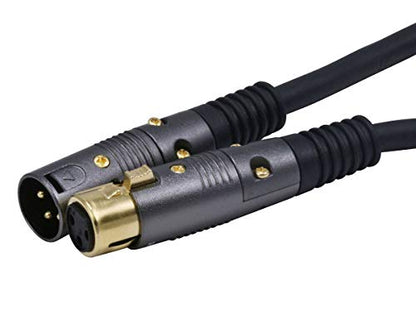 Monoprice XLR Male to XLR Female Cable - 150 Feet - Black, 16AWG, Gold Plated - Premier Series - size: 150ft, style: Premier Series