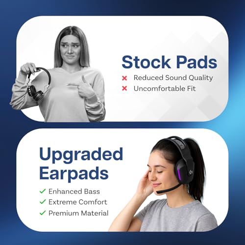 Ear Pads Replacement for Logitech G733 / G335 Lightspeed Wireless Gaming Headset by MMOBIEL - Cooling Gel Ear Pad Cushions - Noise Isolation Earpads Replacement – Black