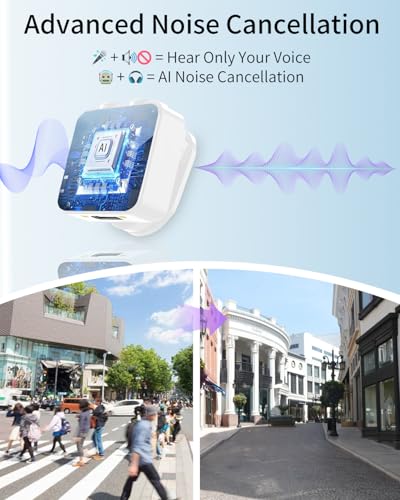 Wireless Lavalier Microphone for iPhone Android, mini Phone mic | Mic with Smart Noise Reduction, Reverb Effect, 30H+ Battery Life for Vlog, YouTube, TikTok, Podcast,Ideal for Content Creator - size: White Mic for iOS/Android