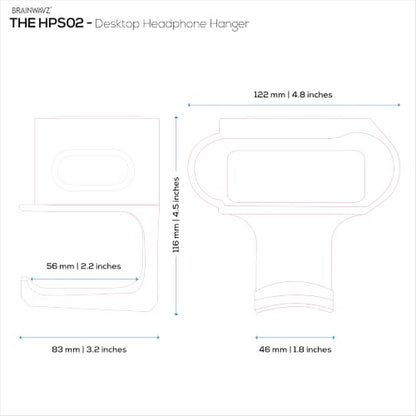 Under Desk Headphone Hanger Stand for Steelseries Arctis Nova Pro, Elite and Pro Omni Wireless Headsets with Dock for the Wireless Base Station by Brainwavz (HPS02) - color: HPS02