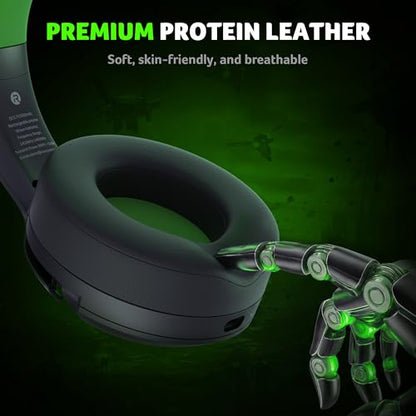 Acer Wireless Gaming Headset for Xbox Series X|S & Xbox One, Bluetooth 5.4 Headphones with Noise Canceling Mic, 3D Surround Sound, 40H Battery, Compatible with PC, PS5, Switch, Mac - Black Green