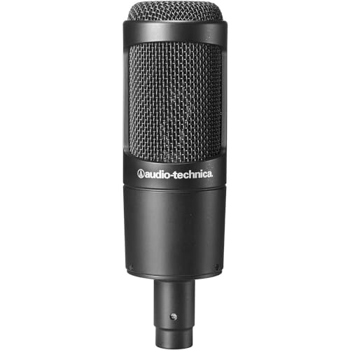 Audio-Technica AT2035 Cardioid Condenser Microphone for Content Creators, Streamers, Podcasters and Musicians Bundled with XLR Cable + Pop Filter + Desktop Mic Stand (4 Items) - style: w/ Desktop Mic Stand
