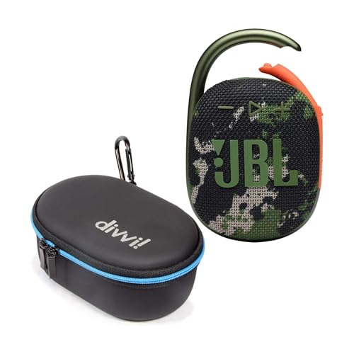 JBL Clip 4 Portable Bluetooth Speaker (Camouflage) + Bundle with divvi! Protective Hardshell Case (Black) - color: Camouflage